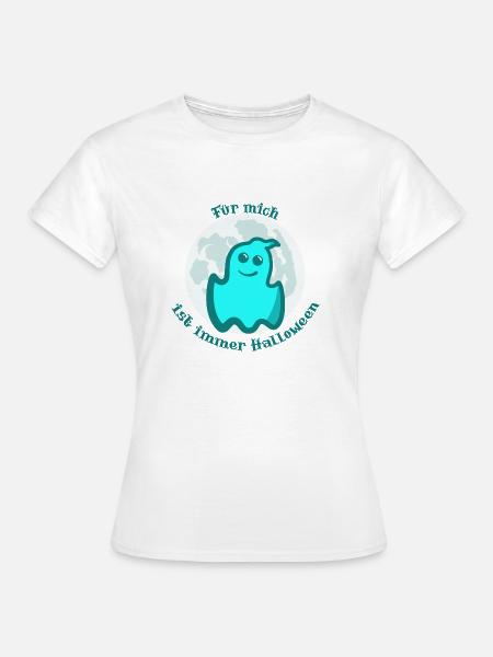 Niedlicher Geist Halloween - Frauen T-Shirt - Weiß