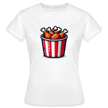 Pixel Art - Seau de poulet frit - T-shirt Femme - blanc - Devant - AI Model Female 172 dark (172cm)