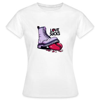Love Sucks - Anti-Valentine's Day Apparel - Women's T-Shirt - white - Front - AI Model Female 172 dark (172cm)