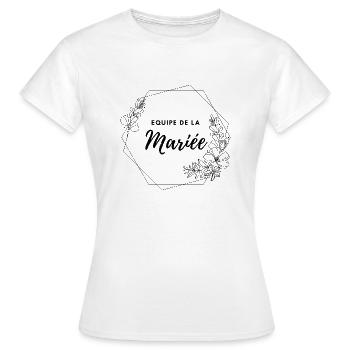 EVJF Equipe de la mariée - T-shirt Femme - blanc - Devant - AI Model Female 172 dark (172cm)