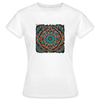 Bunter street Art Mandala - Frauen T-Shirt - Weiß - Vorne - AI Model Female 172 dark (172cm)