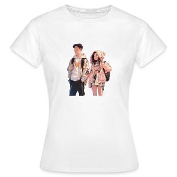 Tourtereaux - T-shirt Femme - blanc - Devant - AI Model Female 172 dark (172cm)