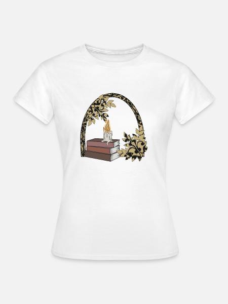 Blumen Bücher Fantasy - Frauen T-Shirt - Weiß