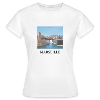 Marseille - Frauen T-Shirt - Weiß - Vorne - AI Model Female 172 dark (172cm)