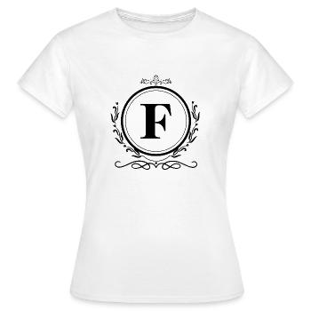 Buchstabe F Dekoration - Frauen T-Shirt - Weiß - Vorne - AI Model Female 172 dark (172cm)