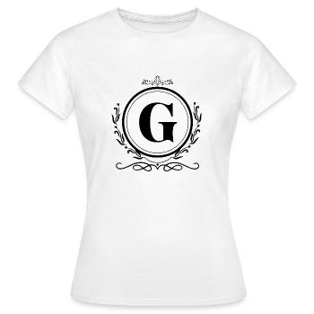 Buchstaben-G-Dekoration - Frauen T-Shirt - Weiß - Vorne - AI Model Female 172 dark (172cm)