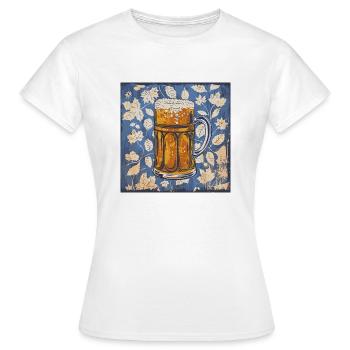 Beer Garden Munich Octobre Bavière Bière Célébrer Festival - T-shirt Femme - blanc - Devant - AI Model Female 172 dark (172cm)