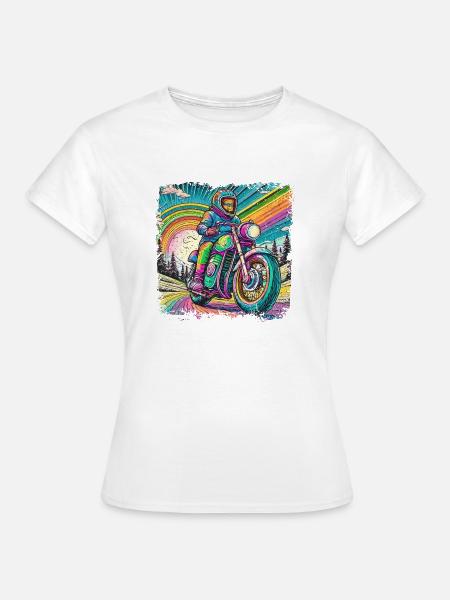 Berge im psychedelischem Biker-Rausch - Frauen T-Shirt - Weiß