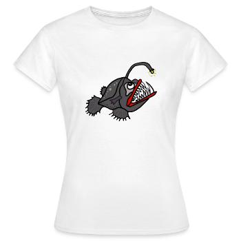 Leuchtender Anglerfisch - Frauen T-Shirt - Weiß - Vorne - AI Model Female 172 dark (172cm)