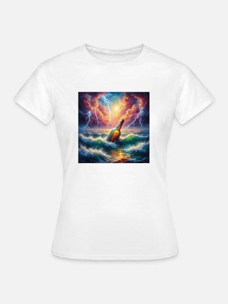 Eine Flasche im Meer - Frauen T-Shirt - Weiß
