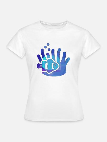 Fisch mit Algen - Frauen T-Shirt - Weiß