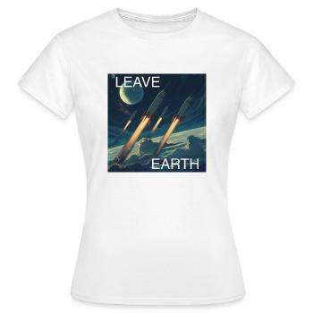 Retro Style Plakat Raumfahrt „Leave Earth“ - Frauen T-Shirt - Weiß - Vorne - AI Model Female 172 dark (172cm)