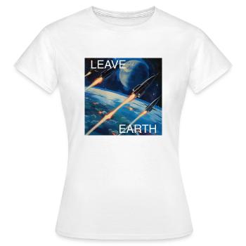 Retro Style Plakat Raumfahrt „Leave Earth“ - Frauen T-Shirt - Weiß - Vorne - AI Model Female 172 dark (172cm)