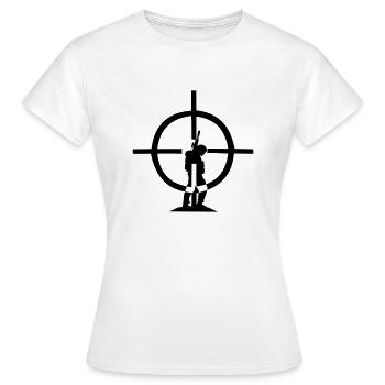 Sniper Scope Crosshair Soldier War Aim Hit Shoot - Women's T-Shirt - white - Front - AI Model Female 172 dark (172cm)