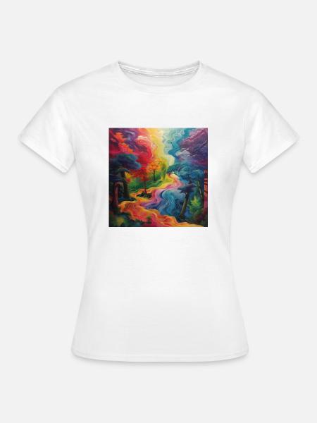 Abstrakter Weg - Frauen T-Shirt - Weiß