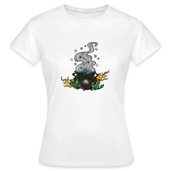 Der vier Elemente Kessel - Frauen T-Shirt - Weiß - Vorne - AI Model Female 172 dark (172cm)
