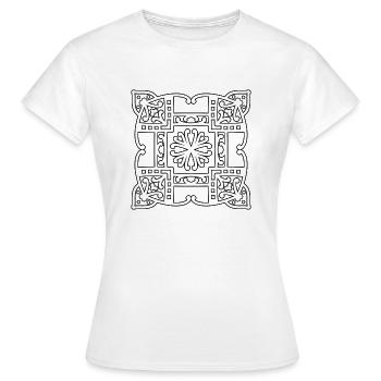 Mandala carré - T-shirt Femme - blanc - Devant - AI Model Female 172 dark (172cm)