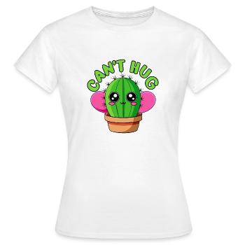 KAKTUS. ICH KANN MICH NICHT UMARMEN - Frauen T-Shirt - Weiß - Vorne - AI Model Female 172 dark (172cm)