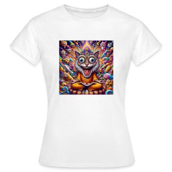 Gato Loco Crazy Meditation Cat Crazy YogaCat - Women's T-Shirt - white - Front - AI Model Female 172 dark (172cm)