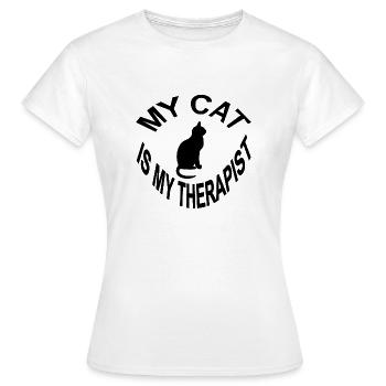 Chat - T-shirt Femme - blanc - Devant - AI Model Female 172 dark (172cm)