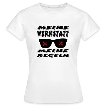 Werkstatt - Frauen T-Shirt - Weiß - Vorne - AI Model Female 172 dark (172cm)