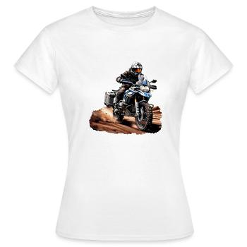 Motorrad GS im Gelände - Frauen T-Shirt - Weiß - Vorne - AI Model Female 172 dark (172cm)