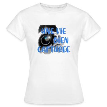 Photographe Une vie bien capturée - T-shirt Femme - blanc - Devant - AI Model Female 172 dark (172cm)