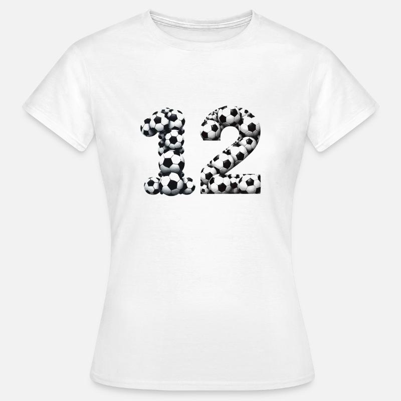 12 Calcio - Maglietta da donna - bianco