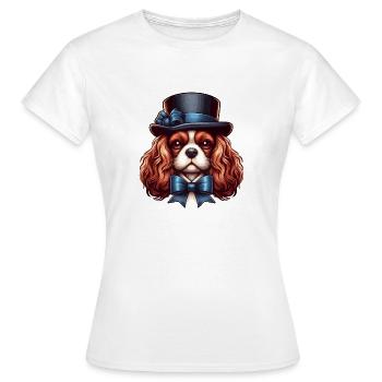Cavalier King Charles chien Haut de forme - T-shirt Femme - blanc - Devant - AI Model Female 172 dark (172cm)