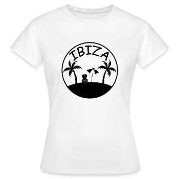 Palmiers de l’île Ibiza - T-shirt Femme - blanc - Devant - AI Model Female 172 dark (172cm)
