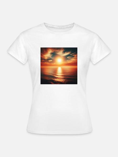 Meeresrauschen mit einem Sonnenuntergang - Frauen T-Shirt - Weiß