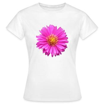 fleur rose fleur rose aster d’été - T-shirt Femme - blanc - Devant - AI Model Female 172 dark (172cm)