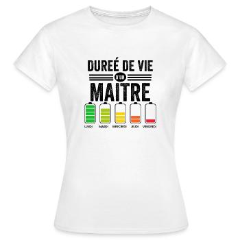 Humour Maitre D'école Pour Fin D'année Scolaire - T-shirt Femme - blanc - Devant - AI Model Female 172 dark (172cm)