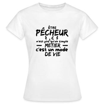 FISHERMAN - Women's T-Shirt - white - Front - AI Model Female 172 dark (172cm)