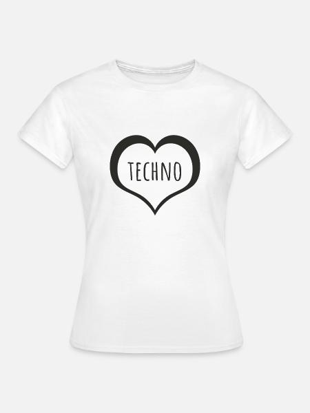 I love techno - Frauen T-Shirt - Weiß