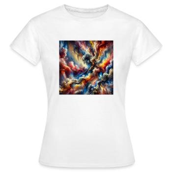 Epische Sinfonie - Abstraktes Gemälde - Frauen T-Shirt - Weiß - Vorne - AI Model Female 172 dark (172cm)