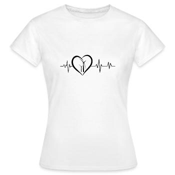 Herzschlag Windenergie - Frauen T-Shirt - Weiß - Vorne - AI Model Female 172 dark (172cm)