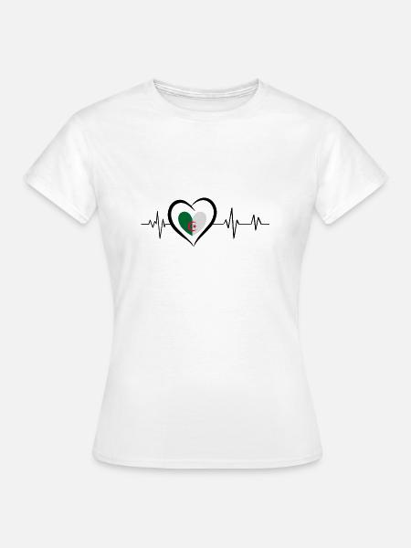 Herzschlag Algerien - Frauen T-Shirt - Weiß