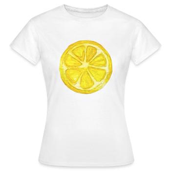 Lemon slice - Women's T-Shirt - white - Front - AI Model Female 172 dark (172cm)