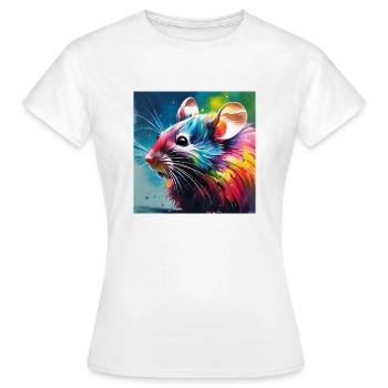 Maus Farbig - Frauen T-Shirt - Weiß - Vorne - AI Model Female 172 dark (172cm)