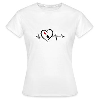 battement de cœur rouge à lèvre - T-shirt Femme - blanc - Devant - AI Model Female 172 dark (172cm)