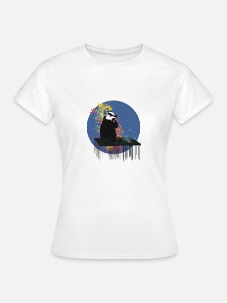 DJ Dachs | Süßes Tiermusik-Merch - Frauen T-Shirt - Weiß