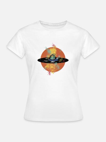 DJ Igel | Süßes Tiermusik-Merch - Frauen T-Shirt - Weiß