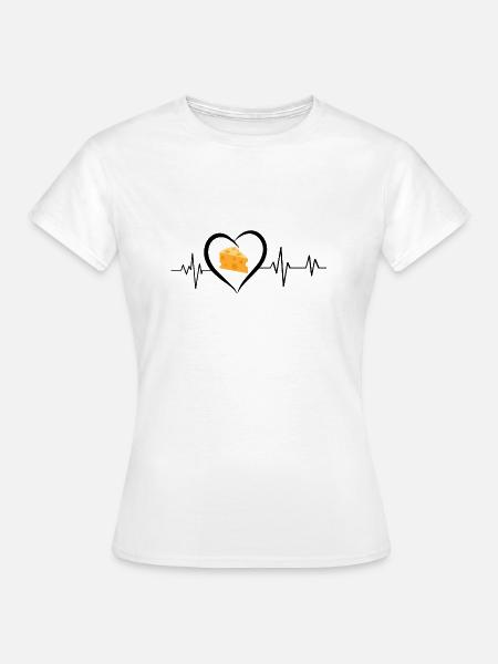 Herzschlag Käse - Frauen T-Shirt - Weiß