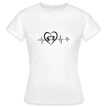 Herzschlag Akkordeon - Frauen T-Shirt - Weiß - Vorne - AI Model Female 172 dark (172cm)