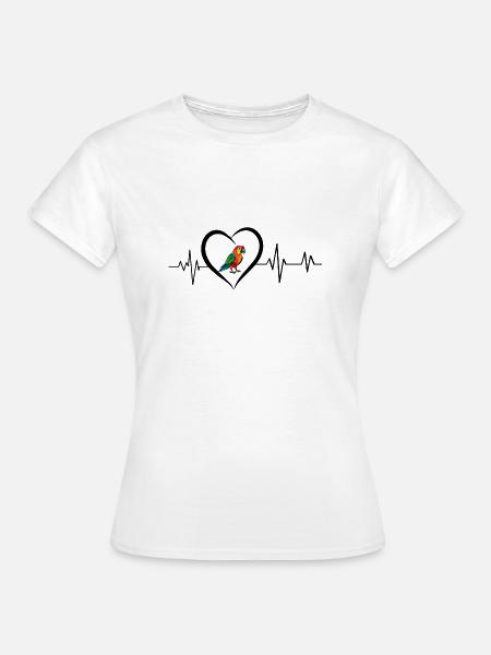 Papageien-Herzschlag - Frauen T-Shirt - Weiß