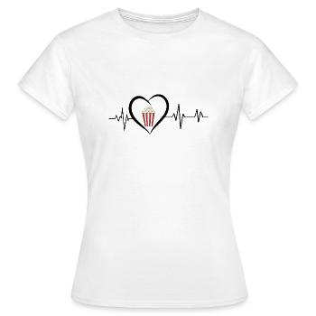 battement de cœur popcorn - T-shirt Femme - blanc - Devant - AI Model Female 172 dark (172cm)