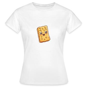 Knuspriger Müsli Riegel Cartoon Style - Frauen T-Shirt - Weiß - Vorne - AI Model Female 172 dark (172cm)