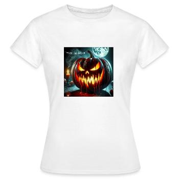 Blutiger halloween Kürbis - Frauen T-Shirt - Weiß - Vorne - AI Model Female 172 dark (172cm)