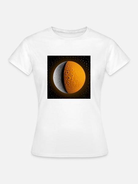 Orangegrauer Planet - Frauen T-Shirt - Weiß